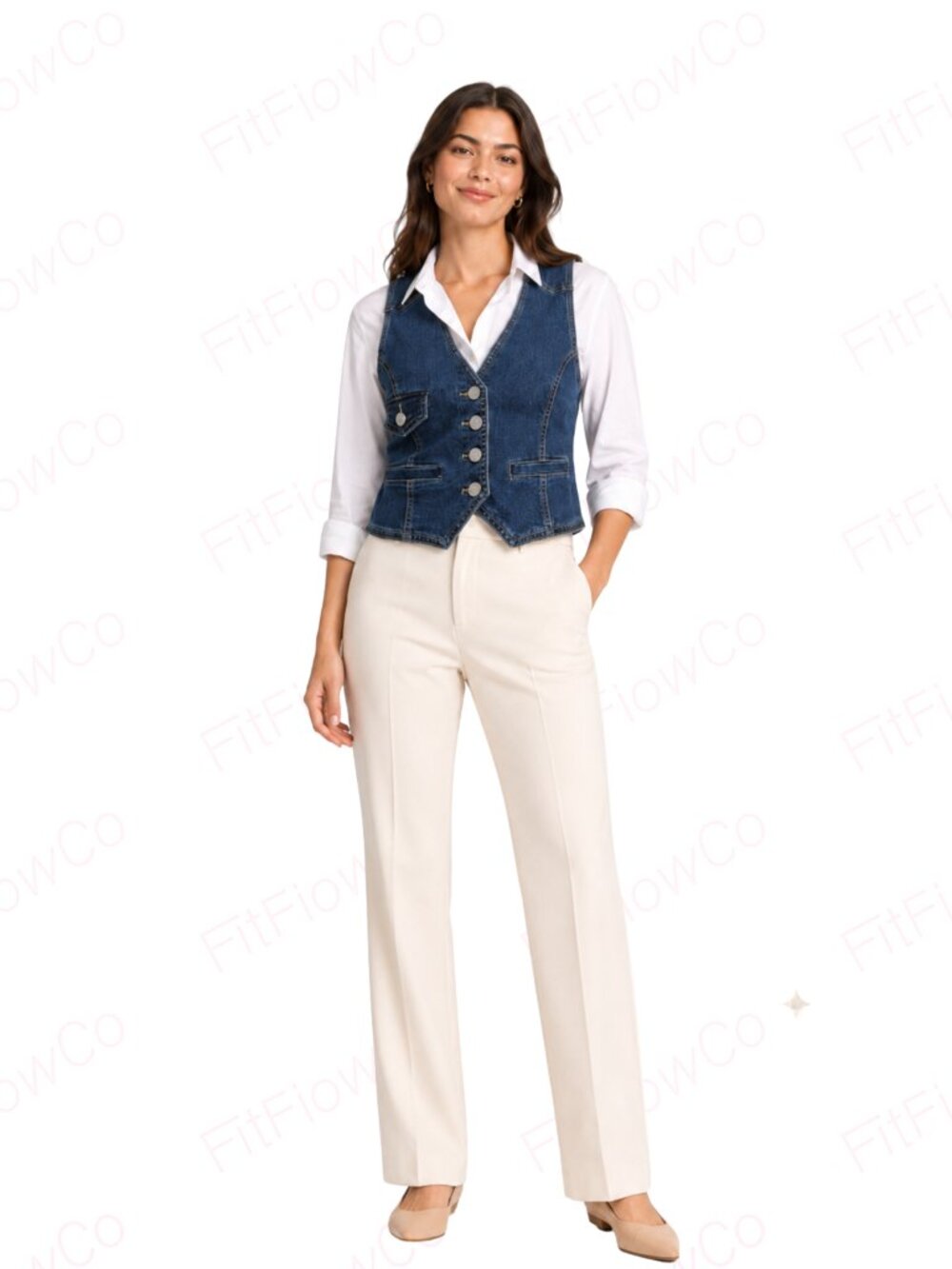 Nanette Lepore Blue Denim Button Front Vest NWT Size S